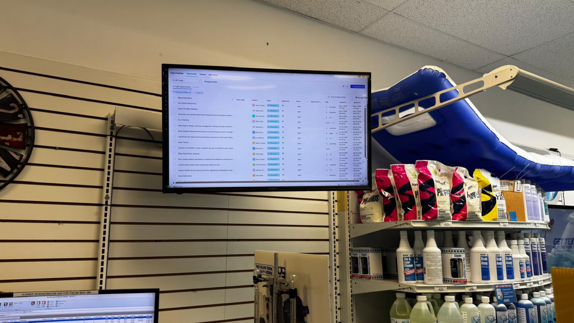 CRM pipeline on in-store TV